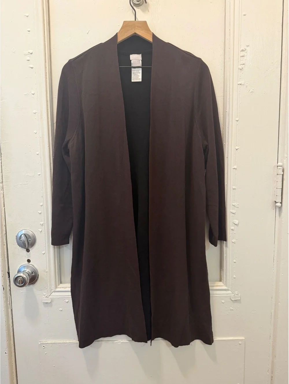 Chico's Travelers 2-Tone Sweater Cardi Jacket, Coffee Bean, Size 2